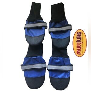 Muttluks Original Fleece Lined Dog Booties, Royal Blue/Reflective Silver,Size XL